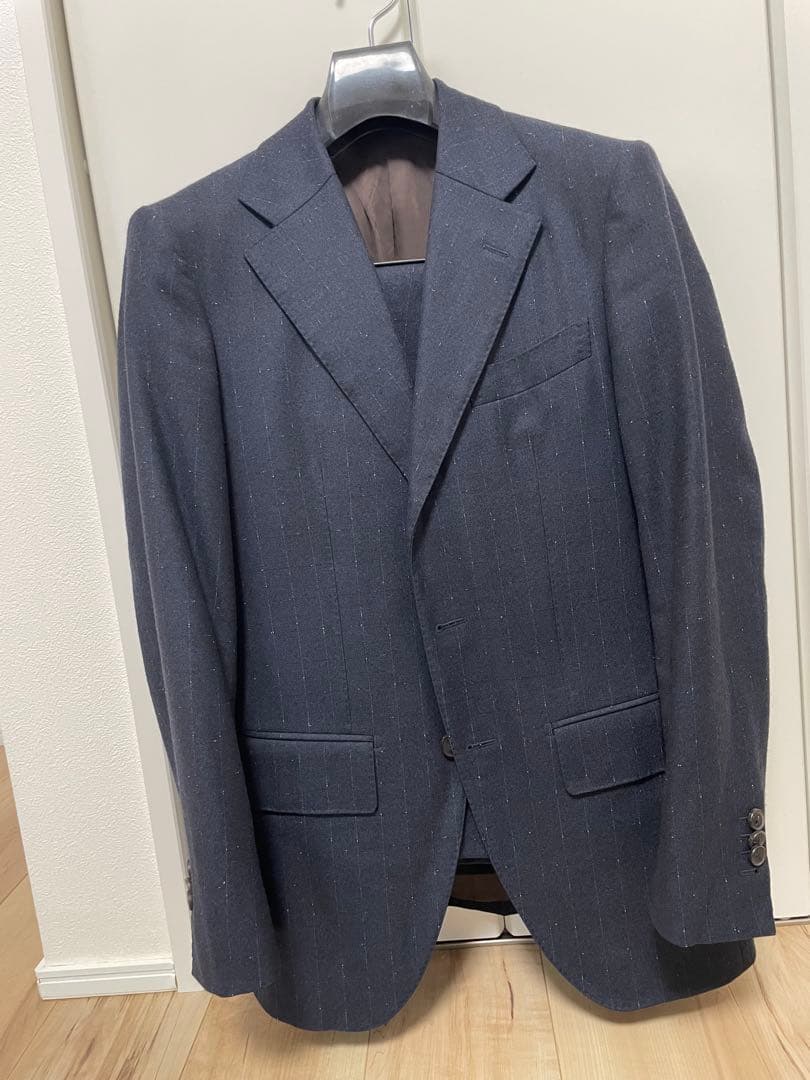 ネイビースーツ Canonico カノニコ サキソニー