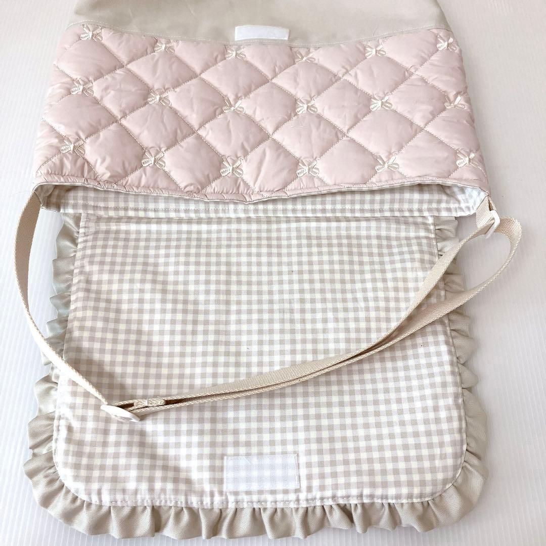 図書バッグ✖️3 ヌビ　リボン刺繍　リボンキルト　ハートキルト