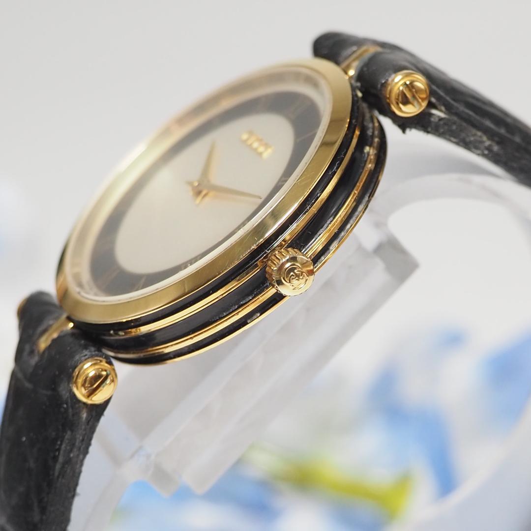 グッチ GUCCI シェリーライン 革ベルト メンズ 腕時計 箱 C630