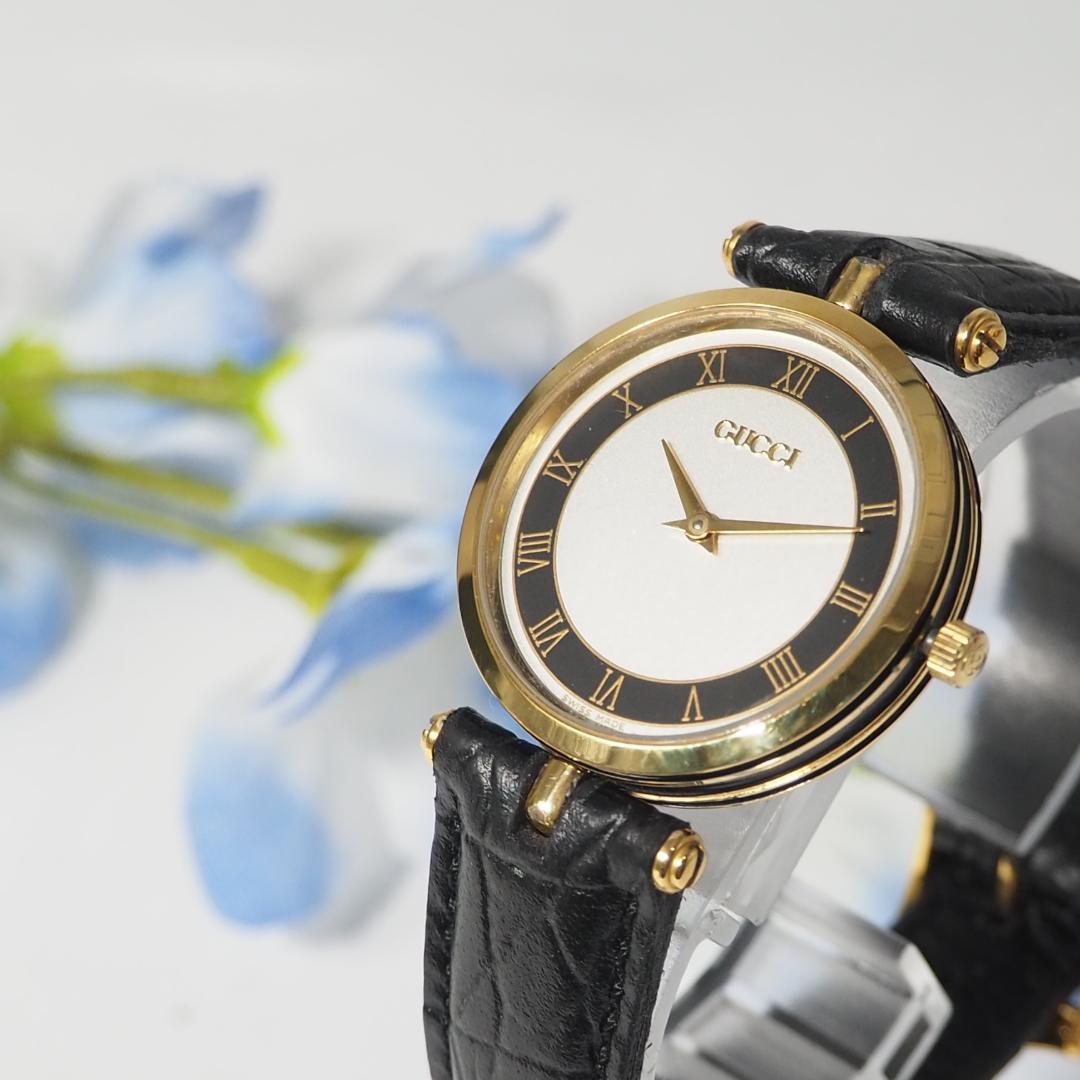 グッチ GUCCI シェリーライン 革ベルト メンズ 腕時計 箱 C630