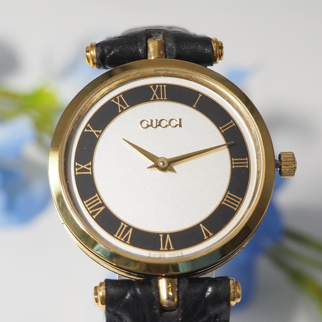 グッチ GUCCI シェリーライン 革ベルト メンズ 腕時計 箱 C630