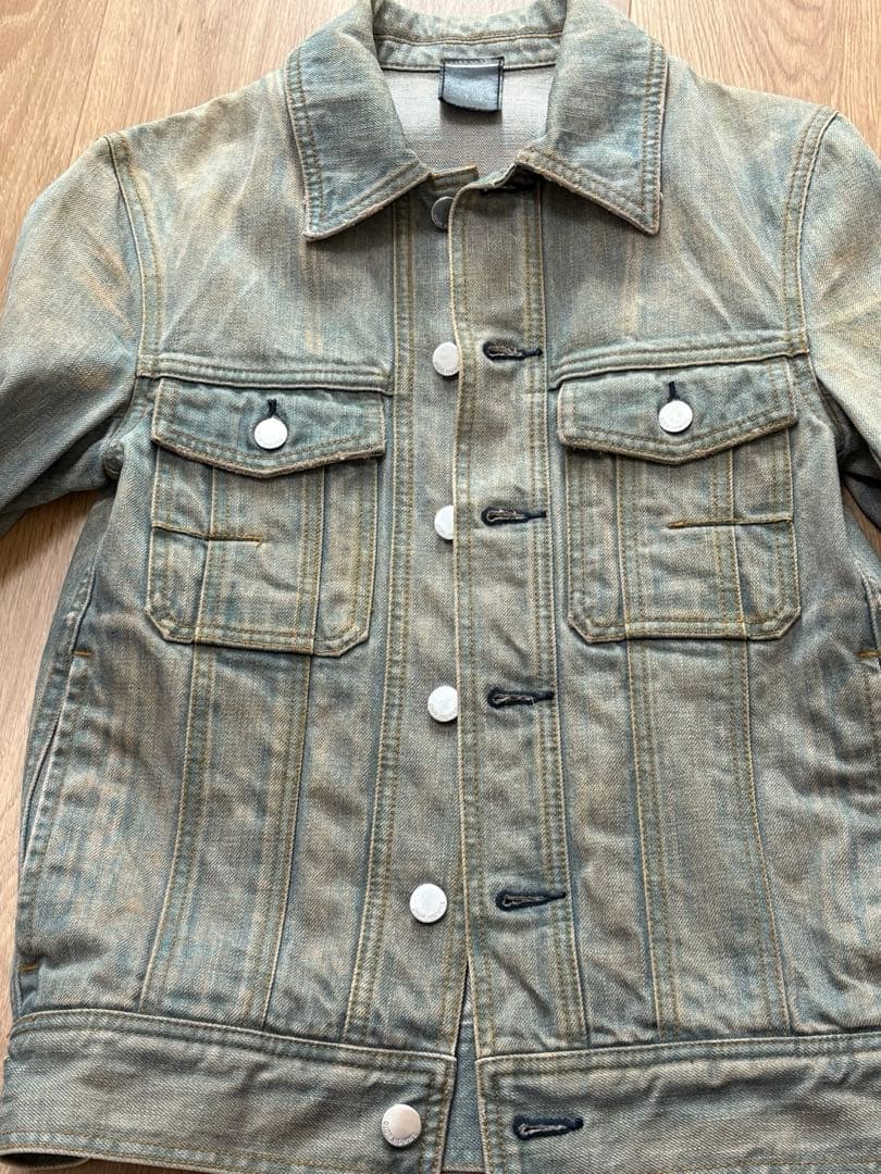 Dior homme 04SS アイスブルー WAX加工デニムジャケット 44