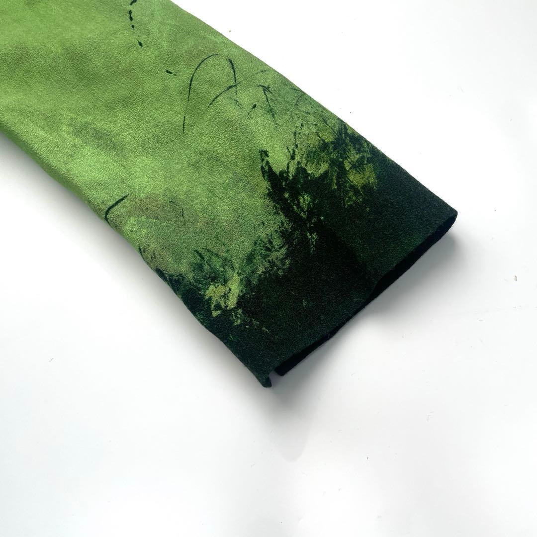 【美品】　シビラ　レッドフラワーベースプリントドレス　ウール　Mサイズ