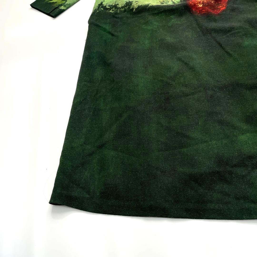 【美品】　シビラ　レッドフラワーベースプリントドレス　ウール　Mサイズ