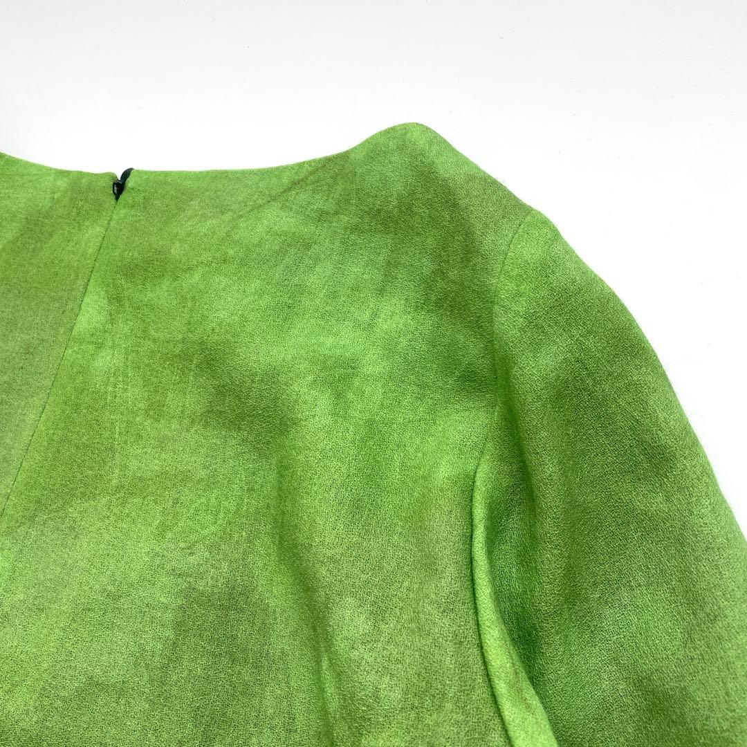 【美品】　シビラ　レッドフラワーベースプリントドレス　ウール　Mサイズ