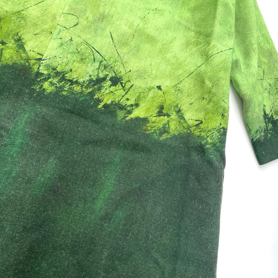 【美品】　シビラ　レッドフラワーベースプリントドレス　ウール　Mサイズ