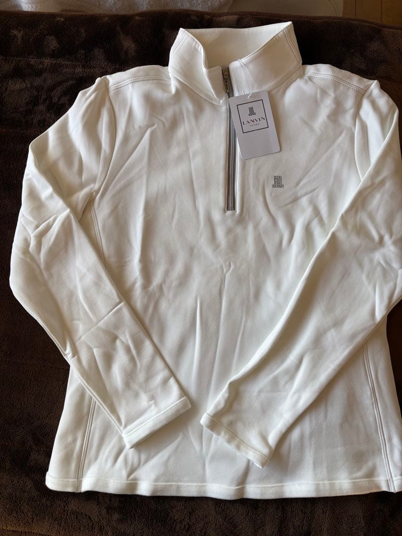 LANVIN ゴルフウェア ホワイト ハーフジップ トップス38サイズ