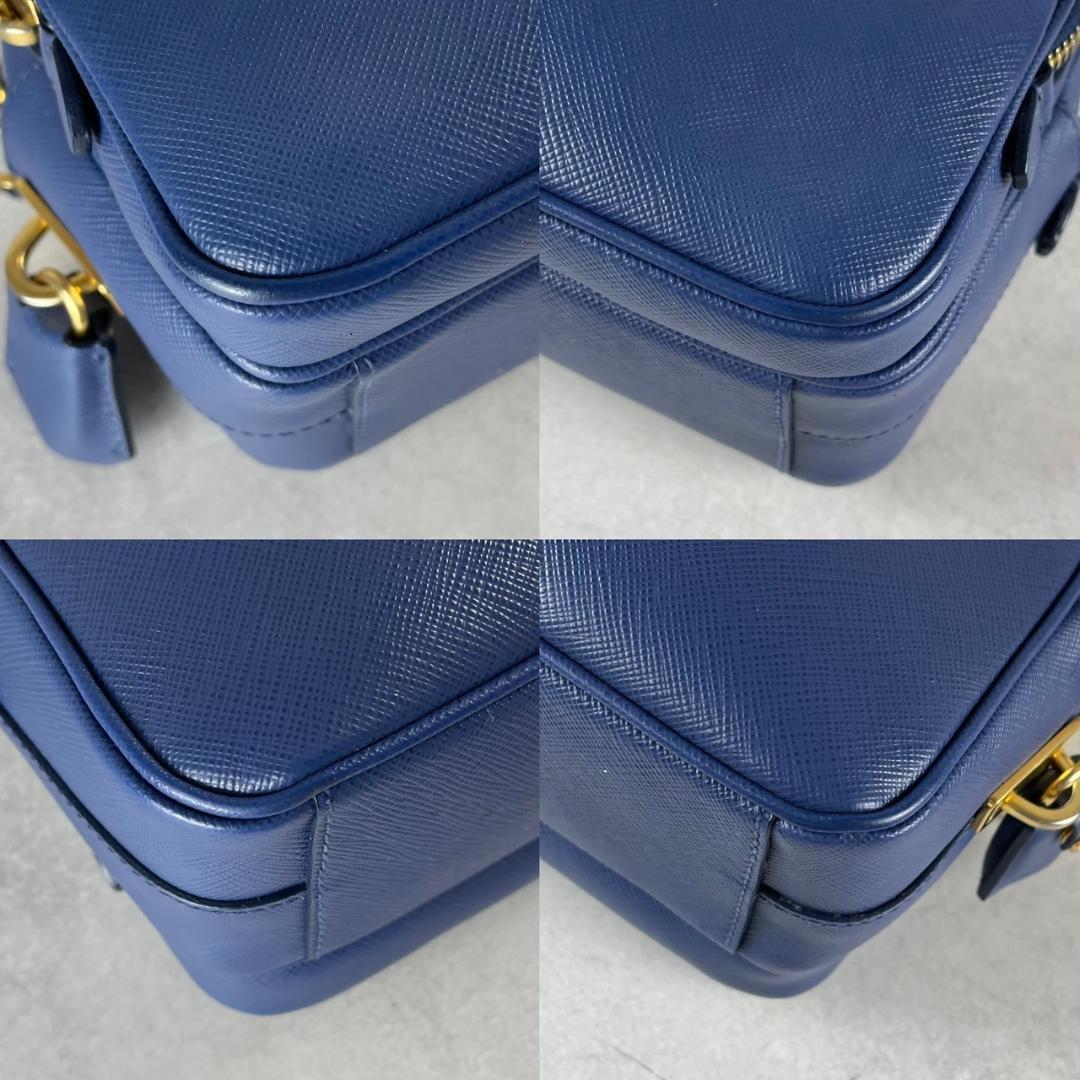 極美品✨ PRADA プラダ サフィアーノレザー ショルダーバッグ ネイビー系