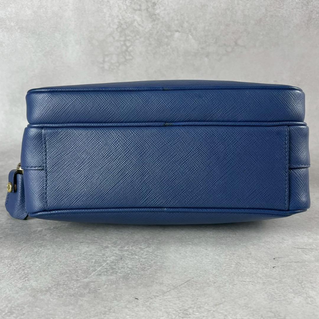 極美品✨ PRADA プラダ サフィアーノレザー ショルダーバッグ ネイビー系