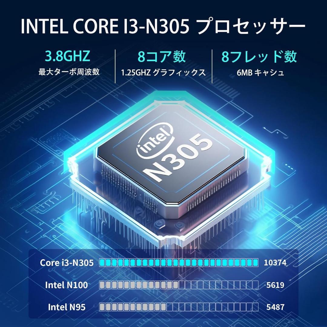 大特価✨ミニpc N305 Windows11 16GB+512GB 3画面同時