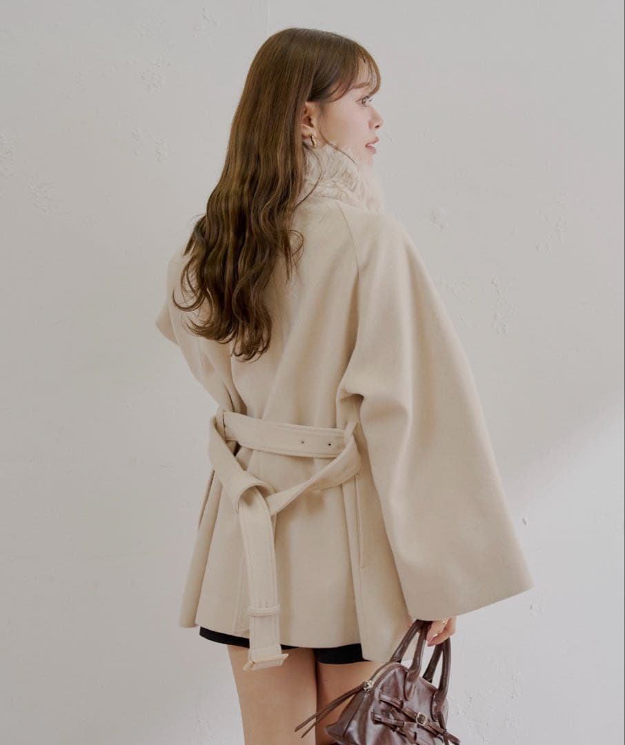 ファー取り外しケープコート　Chico