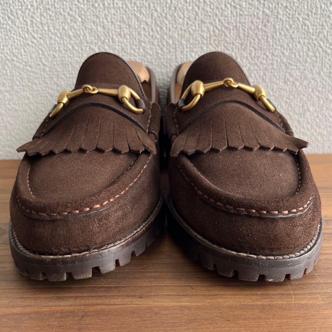 GUCCI ホースビット キルトローファー 焦茶金 40 E 25.0