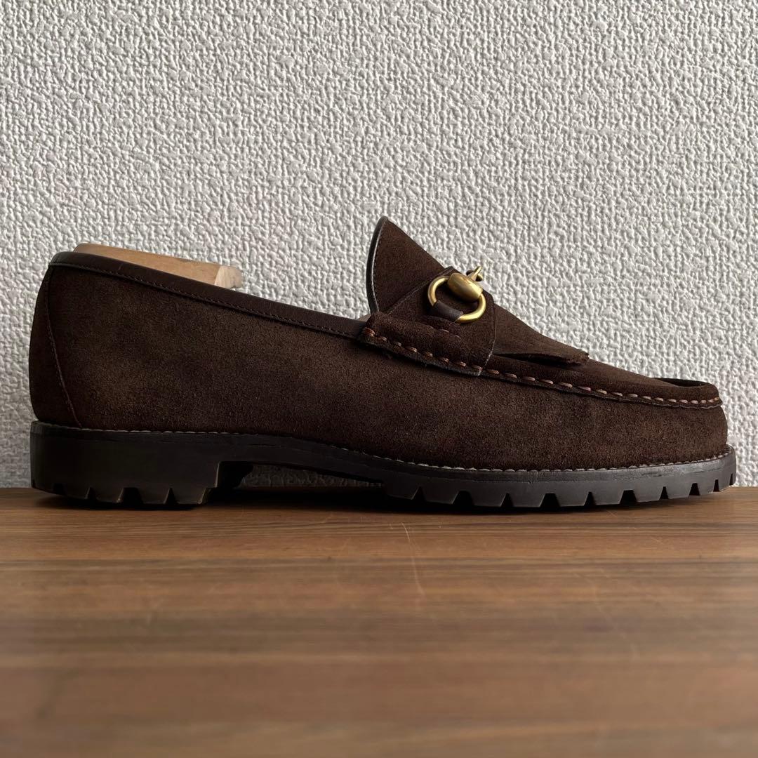 GUCCI ホースビット キルトローファー 焦茶金 40 E 25.0