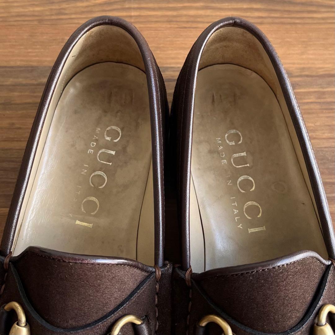 GUCCI ホースビット キルトローファー 焦茶金 40 E 25.0