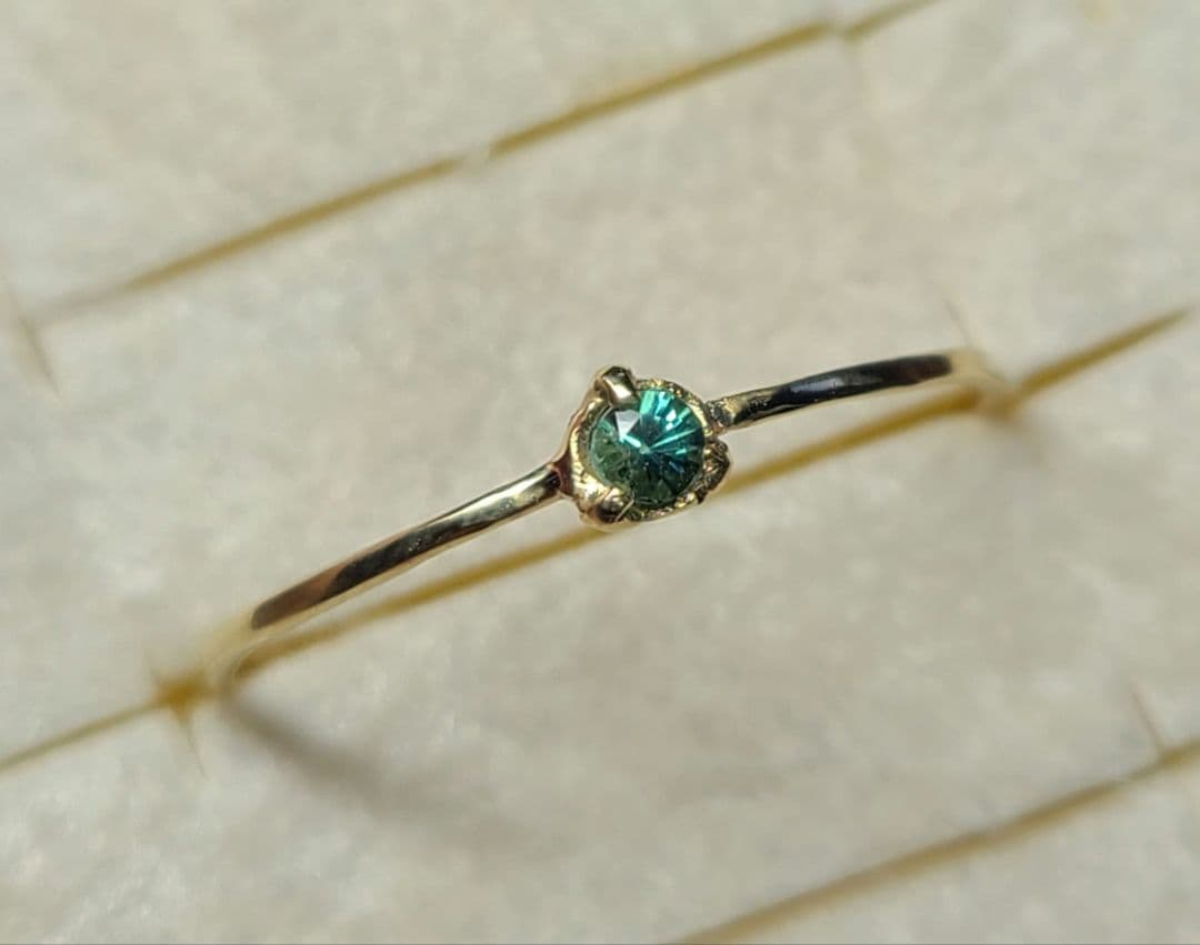 非加熱のオールドピース★ブラジルバターリャパライバトルマリンリング10金★