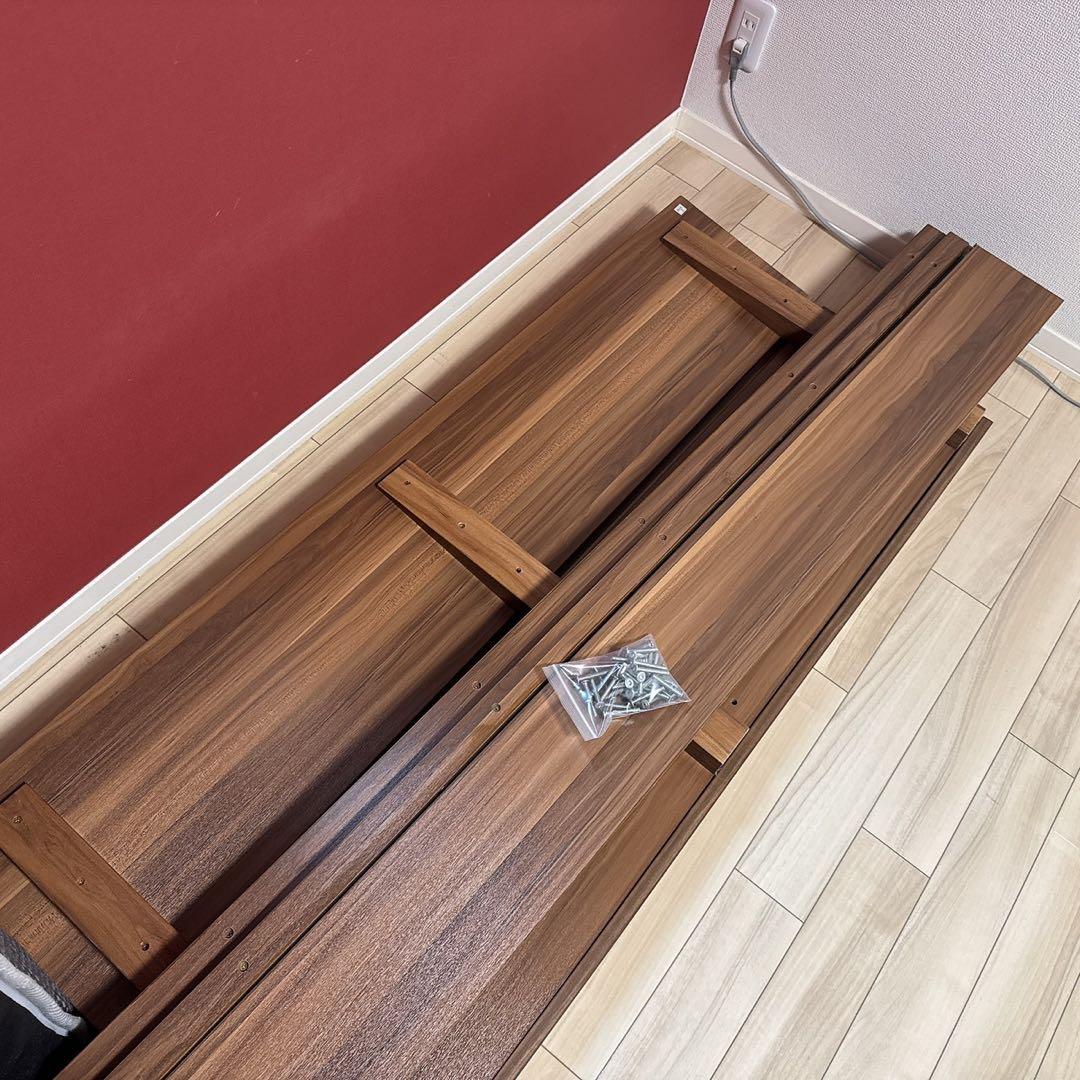 【最終値下げ】木製セミダブルベッドフレーム　すのこ　LOWYA