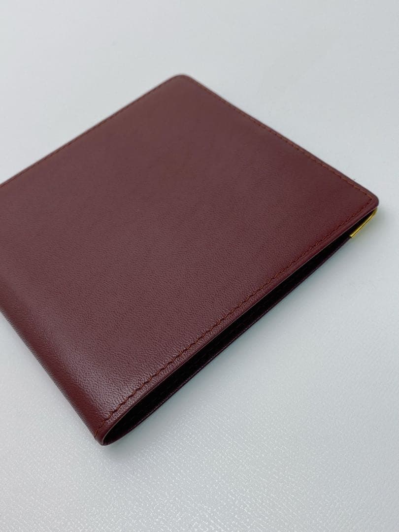 美品 カルティエ Cartier マストライン 二つ折り財布 ボルドー 箱付き