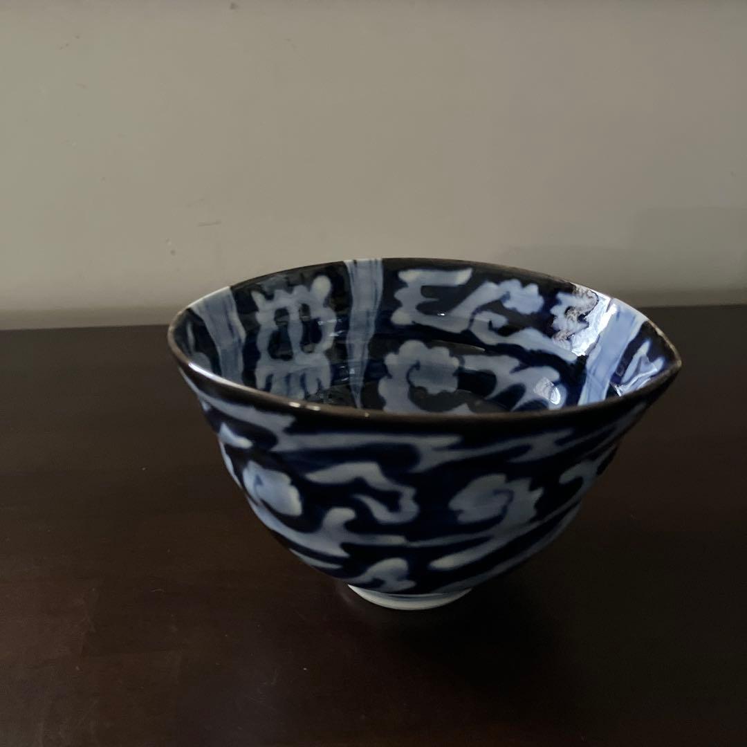 惣太窯　そうた窯　青白磁　波　雲　龍　模様　碗5客