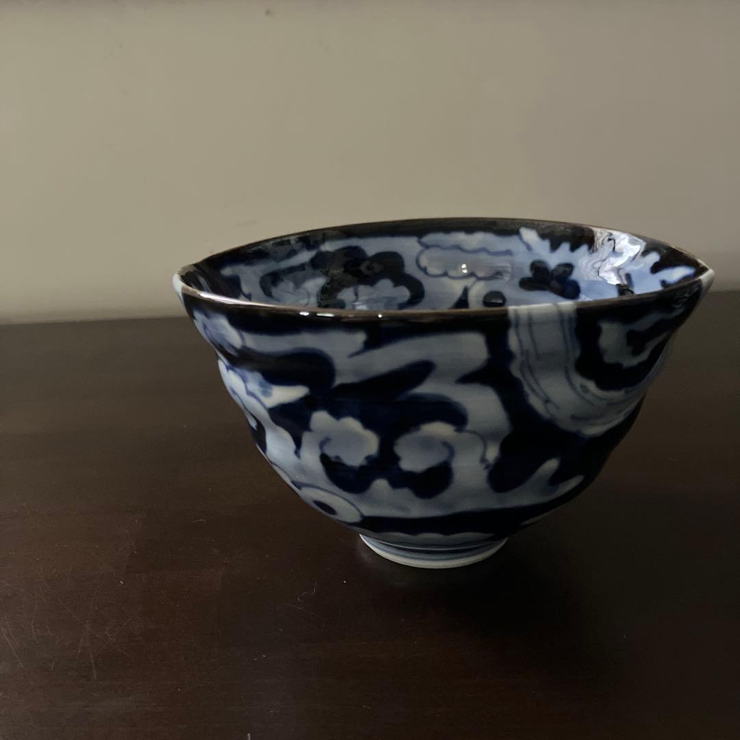 惣太窯　そうた窯　青白磁　波　雲　龍　模様　碗5客