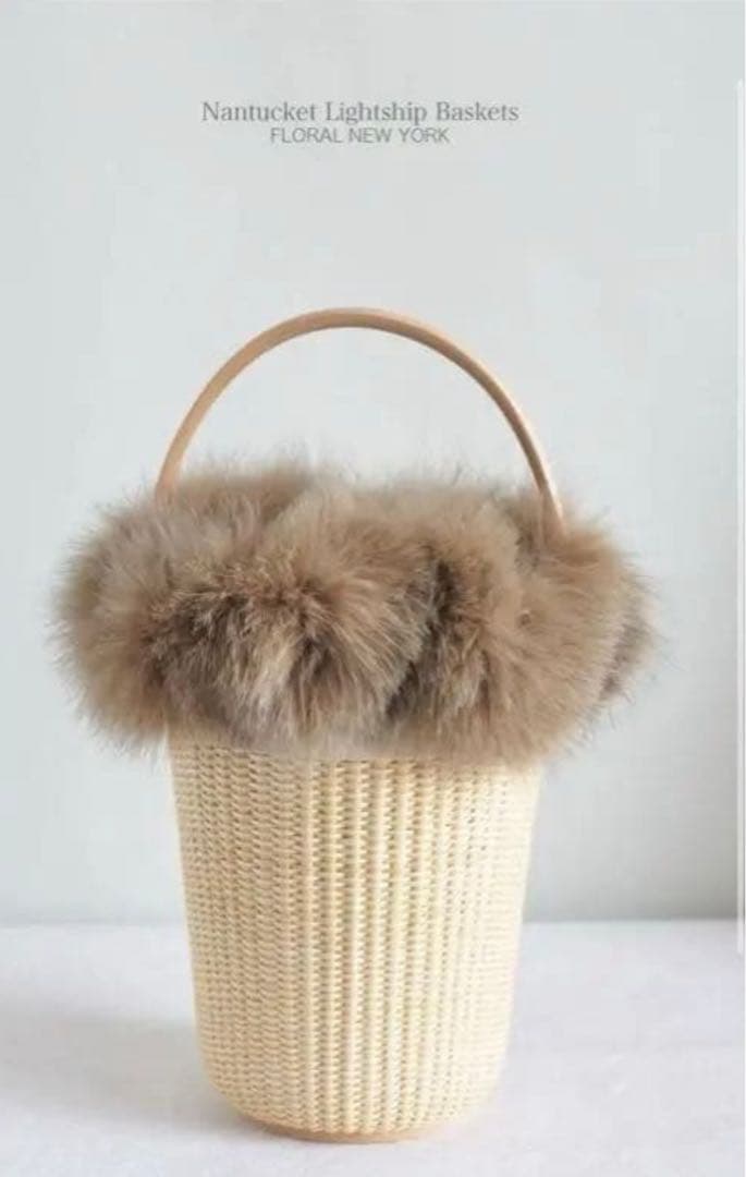 【SALE】ナンタケットバスケットファー付き内袋！floral New York