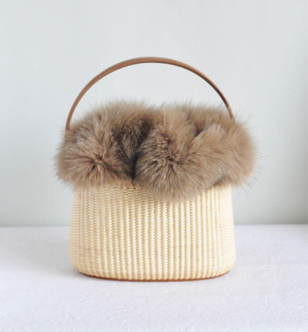 【SALE】ナンタケットバスケットファー付き内袋！floral New York