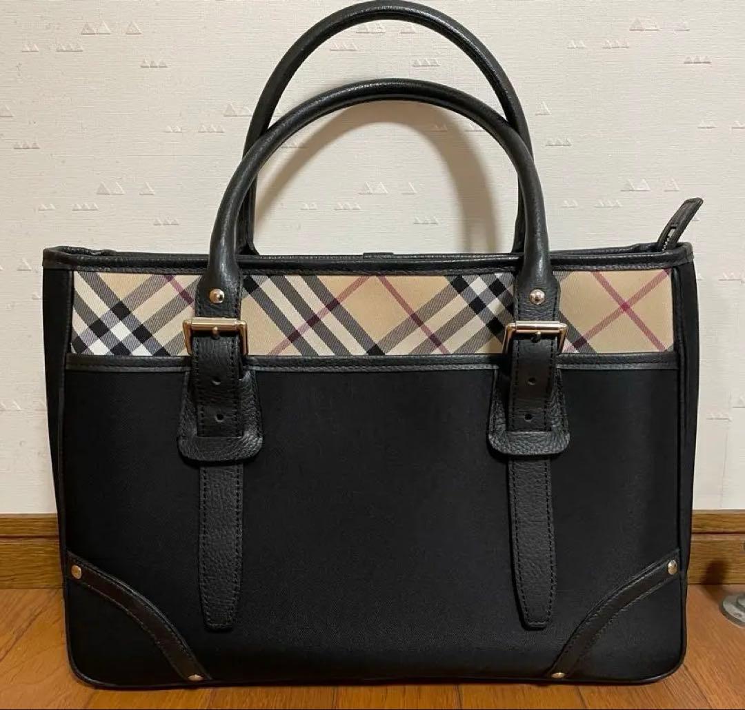 【化粧箱あり】 バーバリー ノバチェック トートバッグ ビジネスバッグ A4可