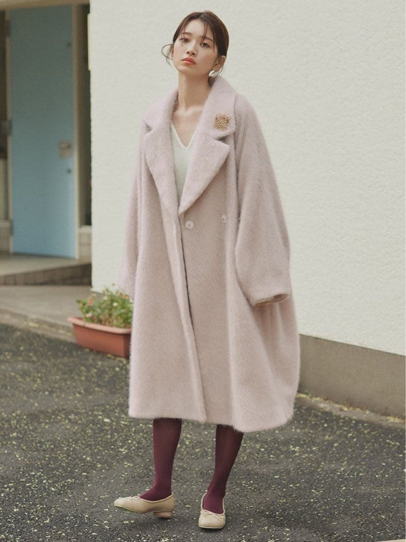 SNIDELシャギーコクーンコート ベージュsize0