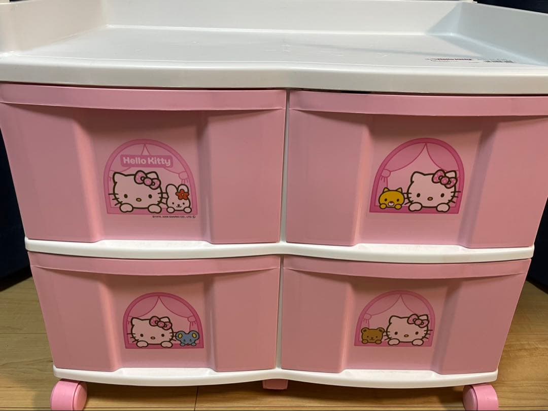 ピンク ハンガーラック 収納ボックス付き