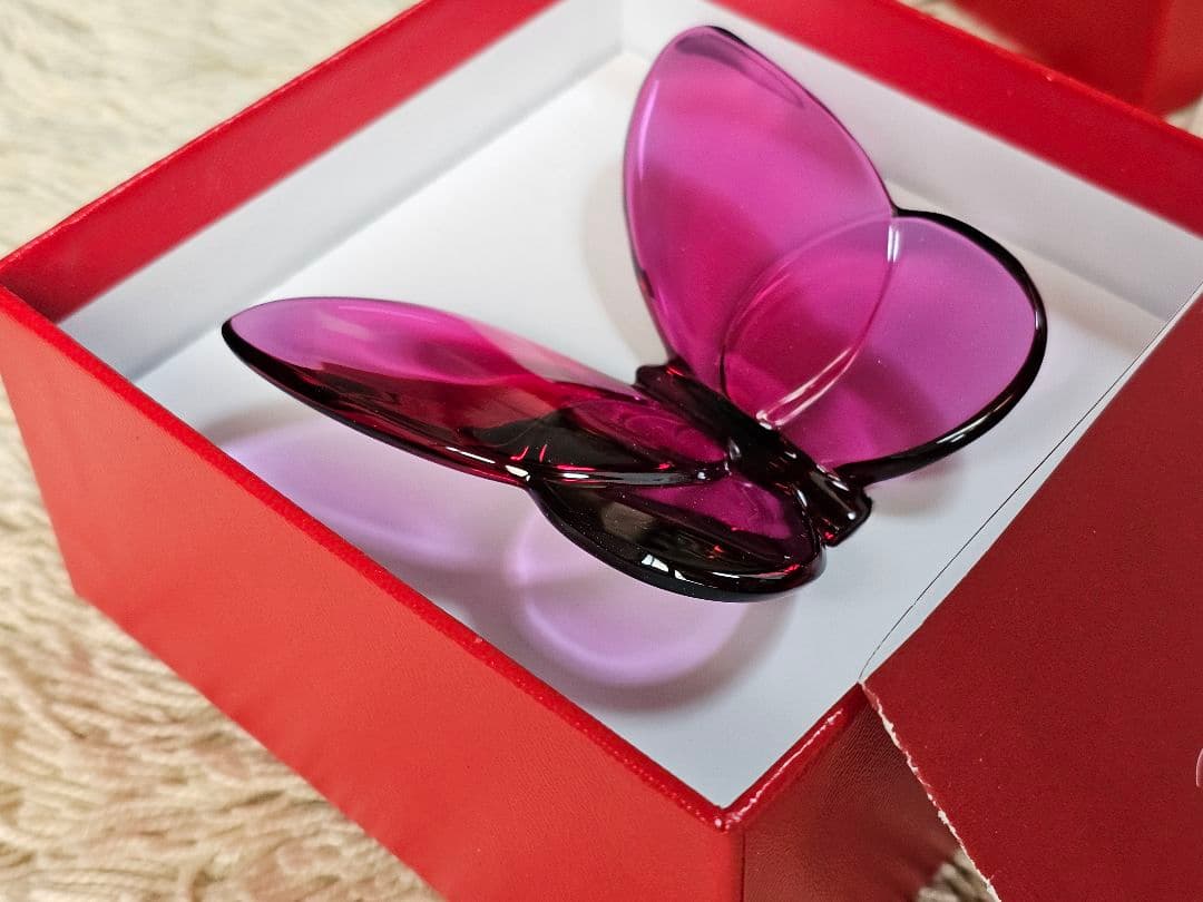 新品 Baccarat ラッキーバタフライ ピオニー PURPLE パピヨン