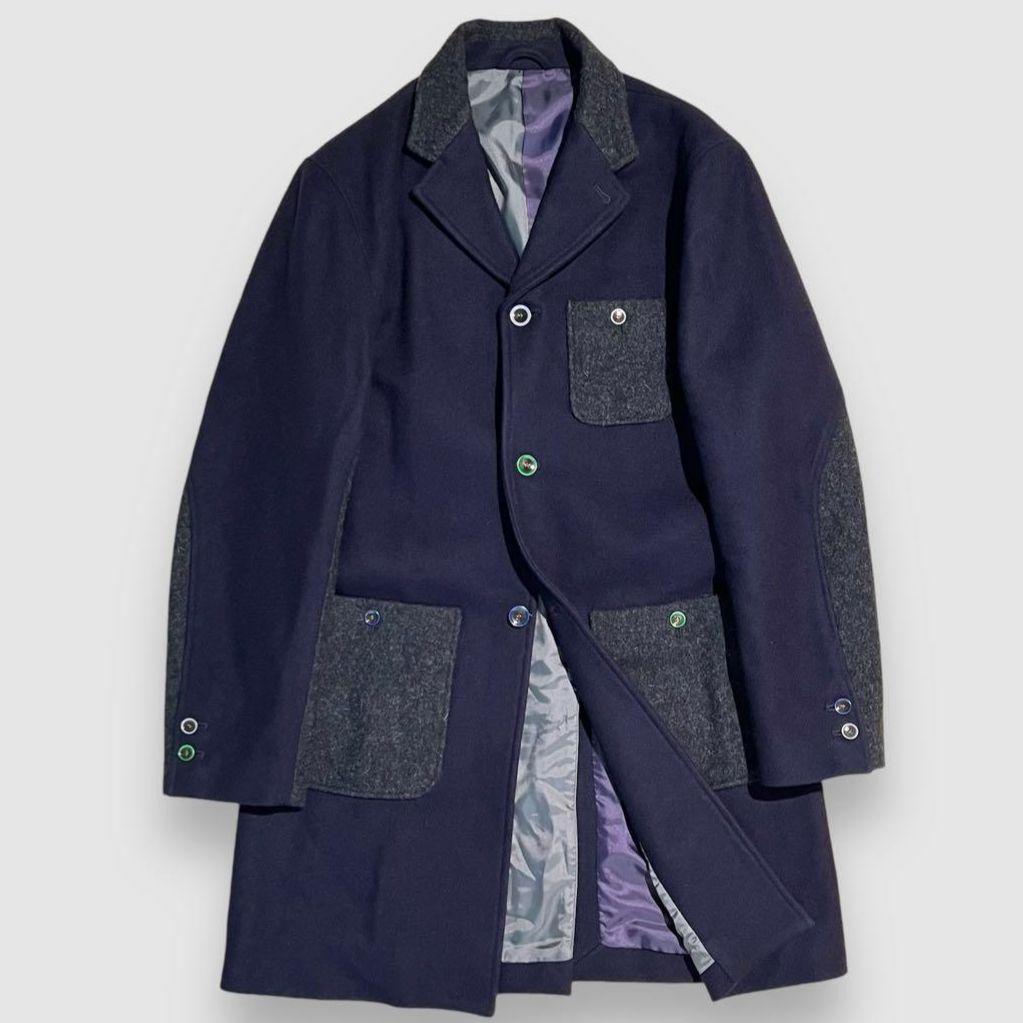 koe THOM BROWNE デザインチェスターコート 切替 ネイビー M