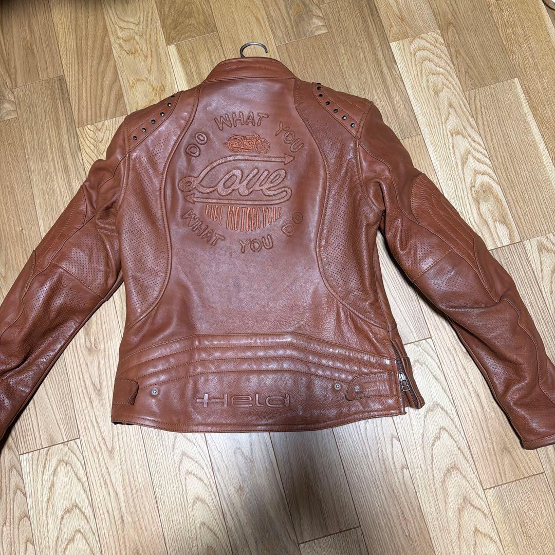 HELD ブラウンレザーライダースジャケット