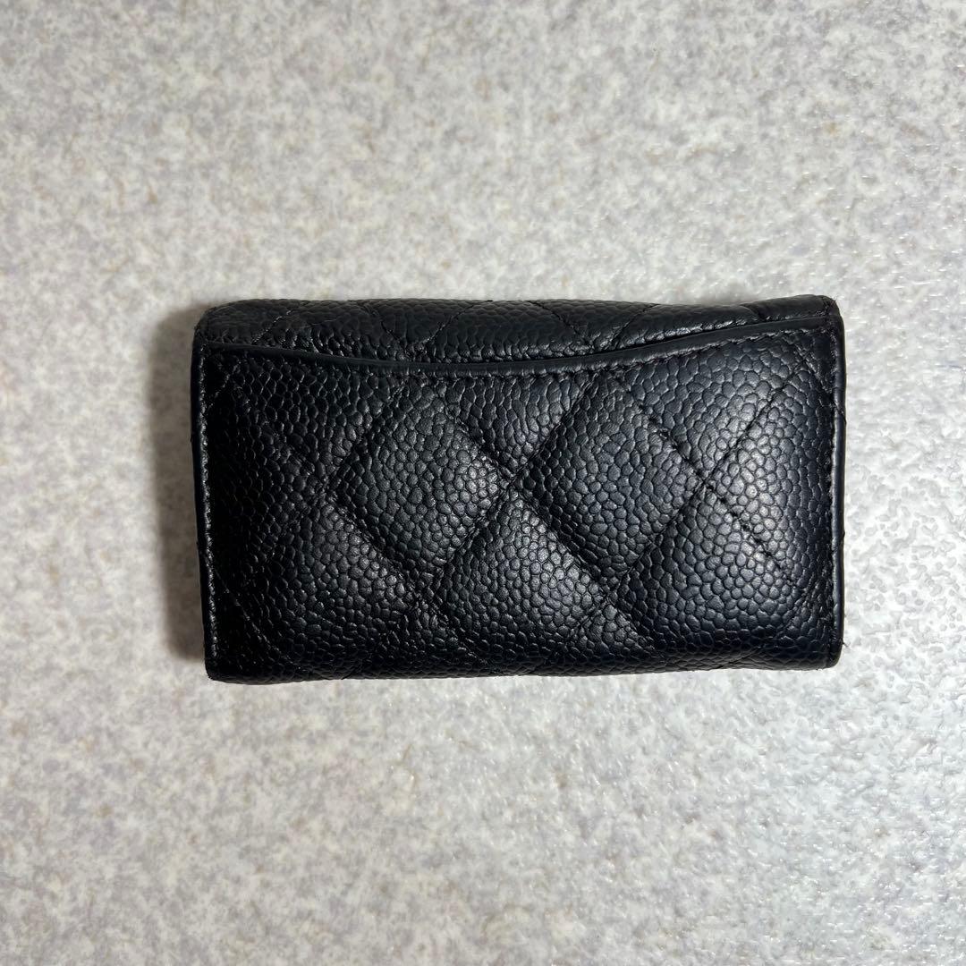 CHANEL マトラッセキャビアスキン5連キーケースブラック