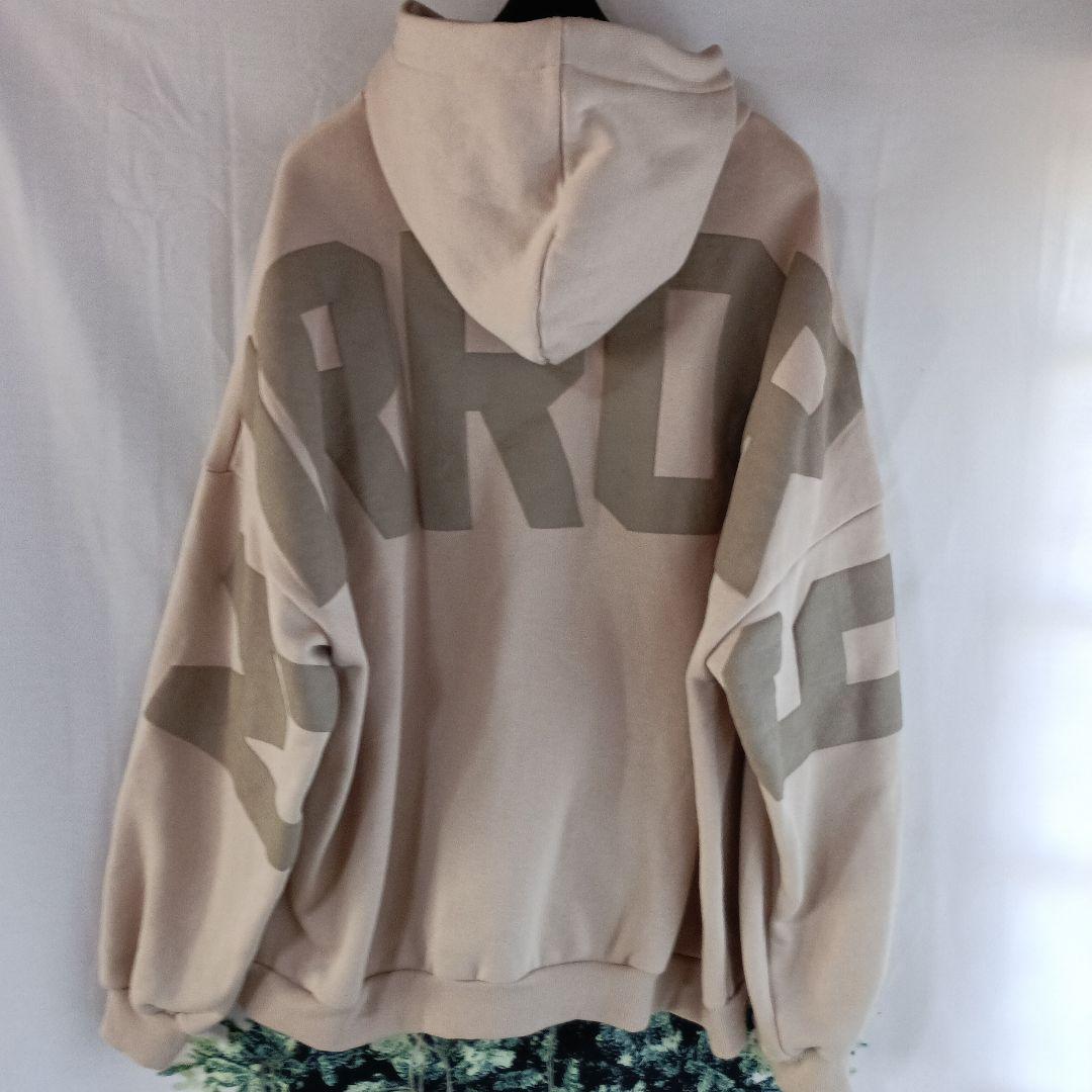 美品☆MIRROR9 ICONパーカー ベージュ アイコン裏起毛Mサイズ男女兼用