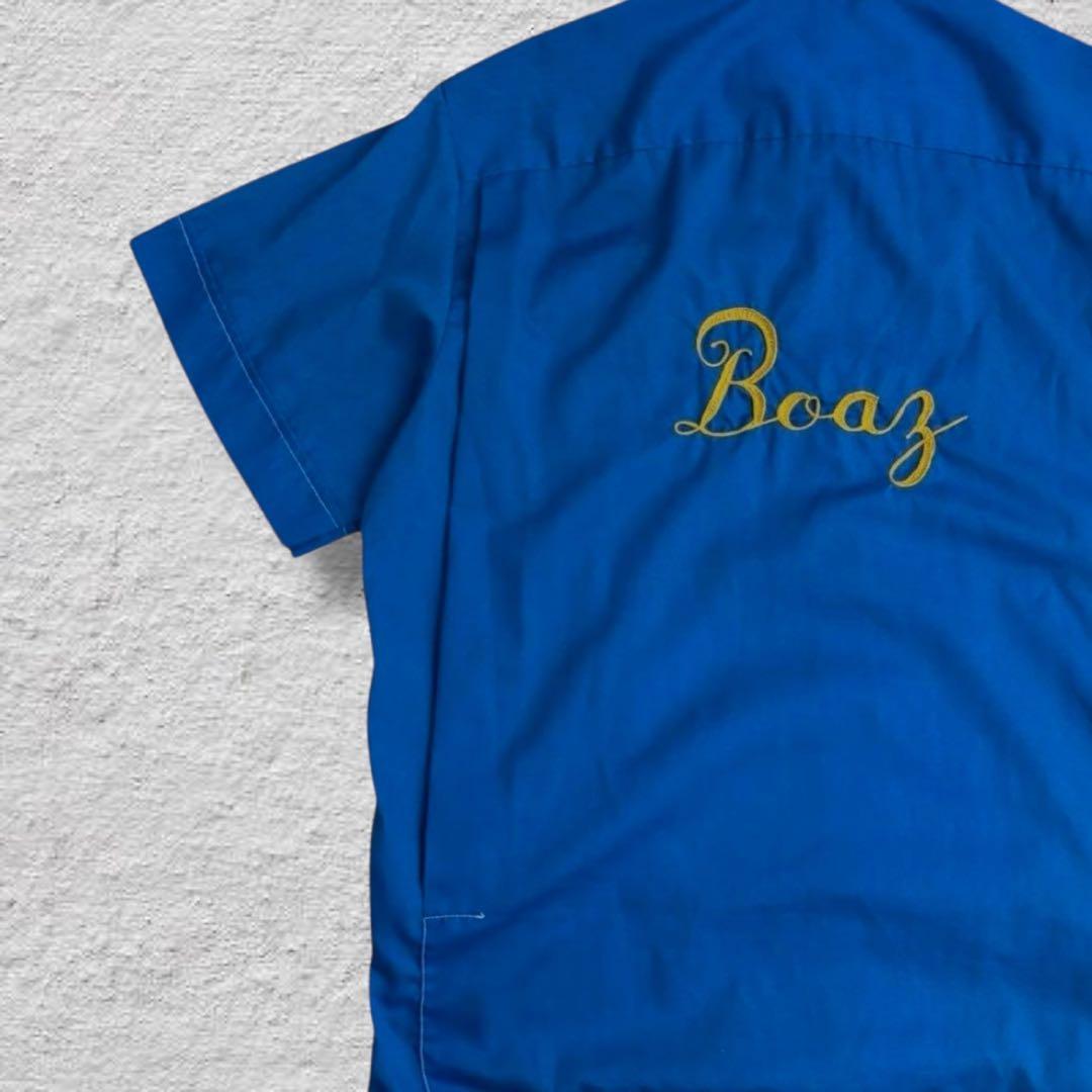 ヒルトンボーリングシャツ70s刺繍USA製チェーンステッチvintage古着