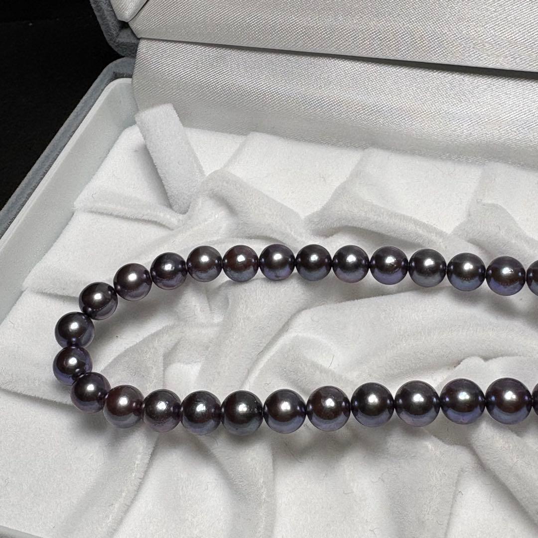 【極美品】テリ抜群 あこや パール ネックレス 約6~6.5mm 42cm SV