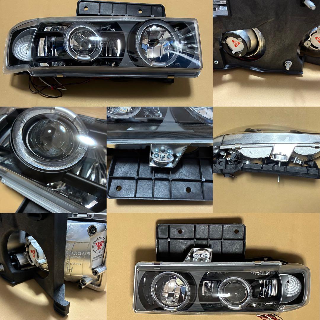 シボレーアストロGMCサファリ用ヘッドライトイカリング付左右セット 社外品