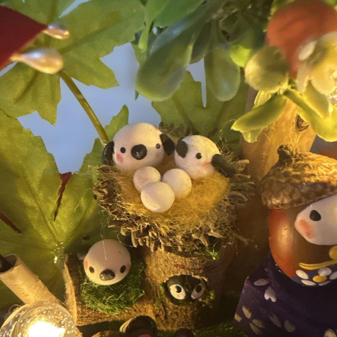 どんぐりアート♡秋深し　温泉入ってほっと一息オブジェ♡