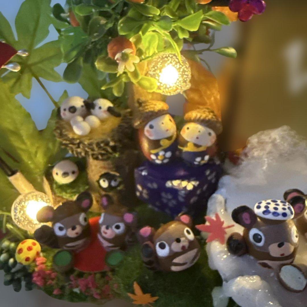 どんぐりアート♡秋深し　温泉入ってほっと一息オブジェ♡