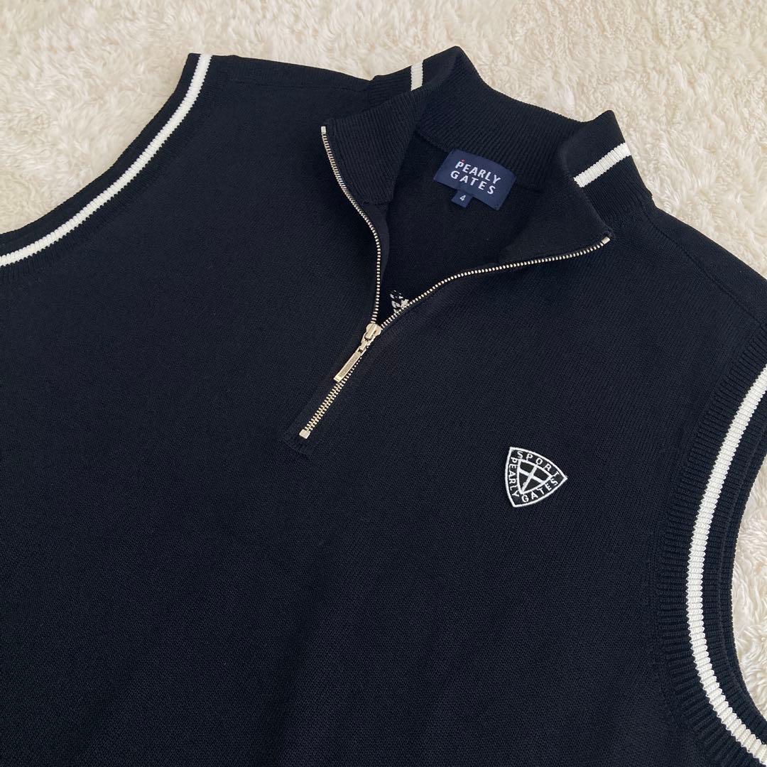 美品！PEARLY GATESパーリーゲイツ　モックネック　ハーフジップベスト