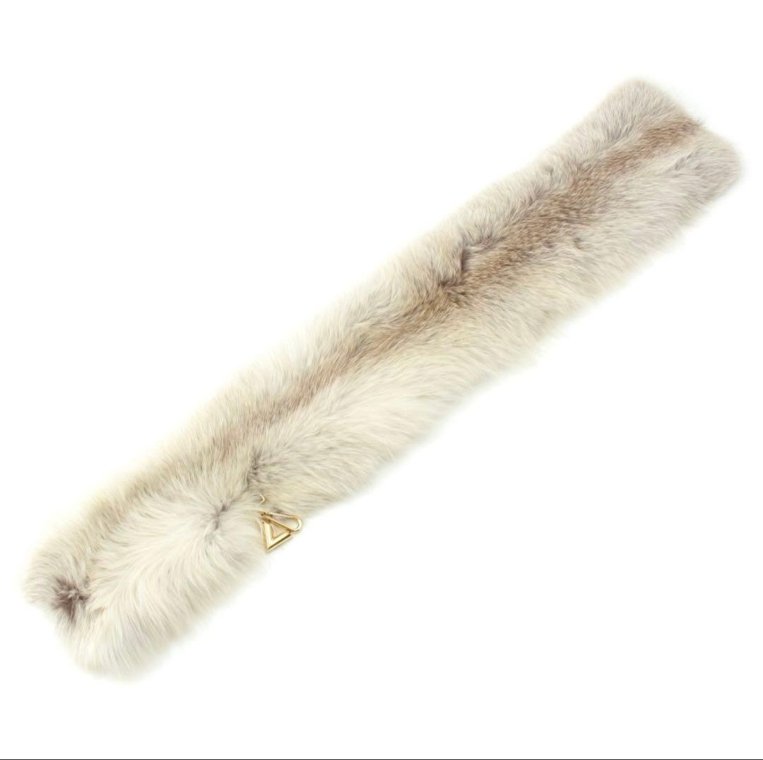 【新品】　ルイヴィトン　V金具　フォックス　ファー　マフラー　モノグラム　ピンク