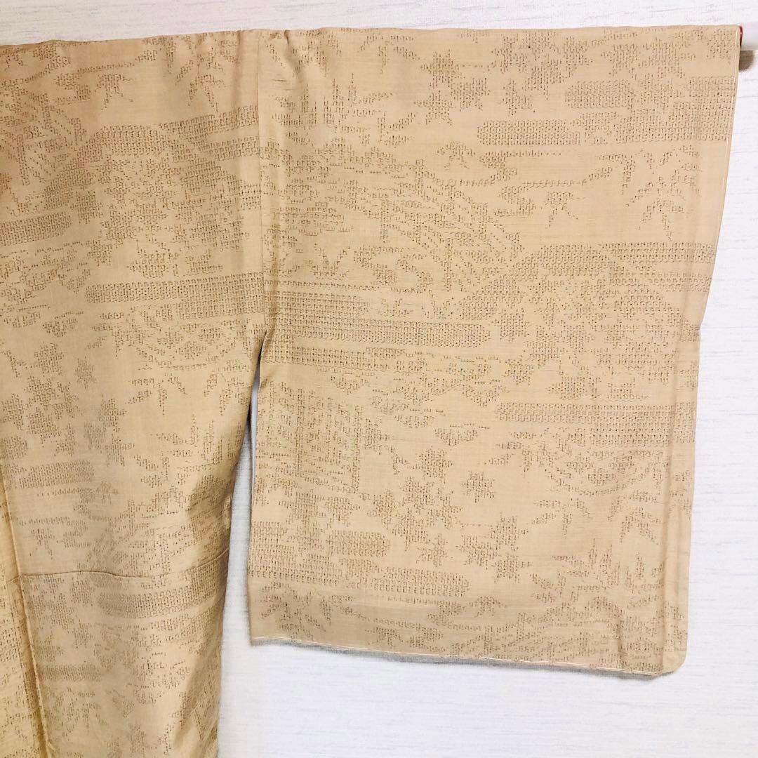 【未使用　トールサイズ】結城紬　奥順 練　御所解　袷　裄丈71.5 身丈169