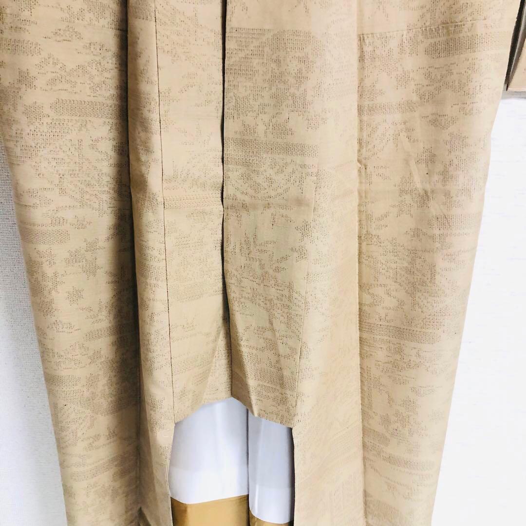 【未使用　トールサイズ】結城紬　奥順 練　御所解　袷　裄丈71.5 身丈169