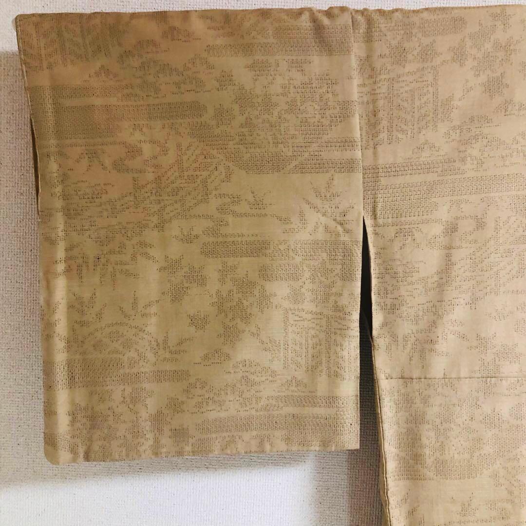 【未使用　トールサイズ】結城紬　奥順 練　御所解　袷　裄丈71.5 身丈169