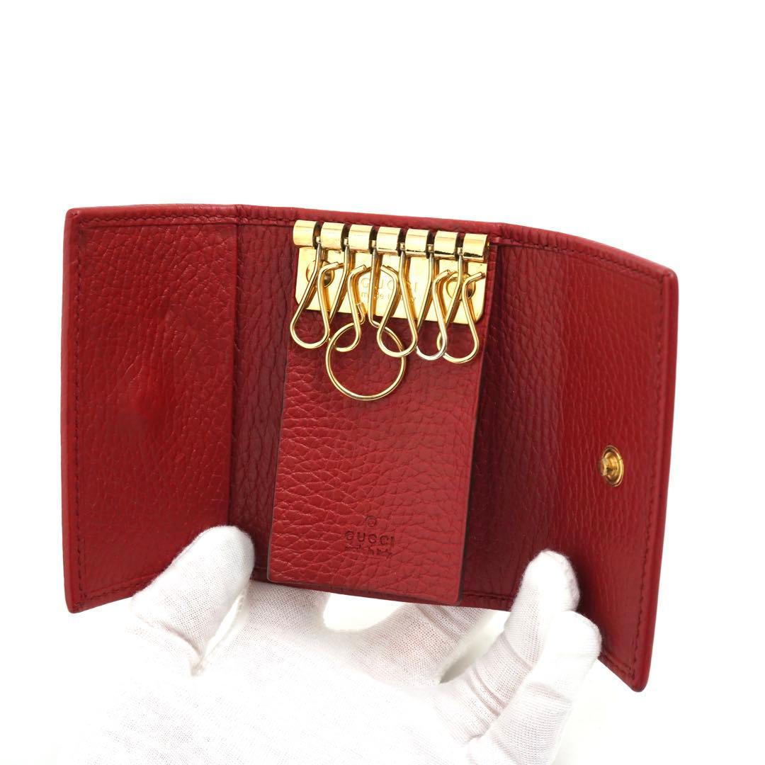 ✨専用✨　GUCCI キーケース　キーリング　マーモン　6連　GG レッド