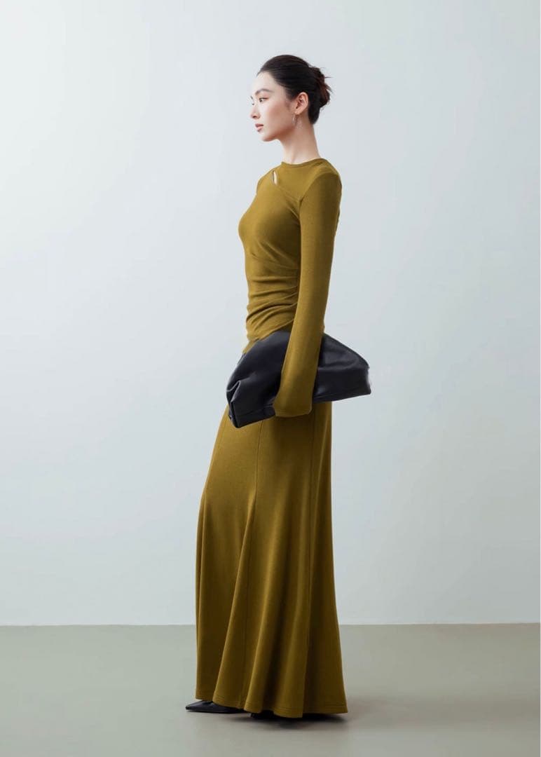 N FRAME エヌフレーム デコルテオープンニットマーメードワンピース