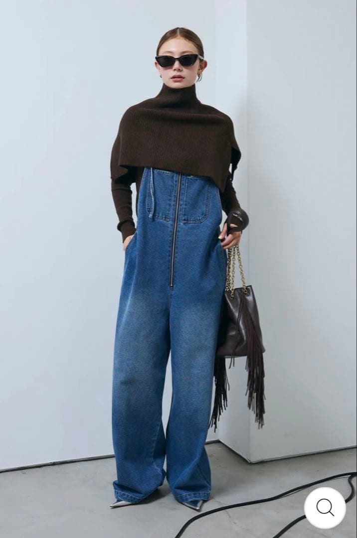 新品未使用★IAM(イアム)ケープアンサンブルニット&ジップサロペット