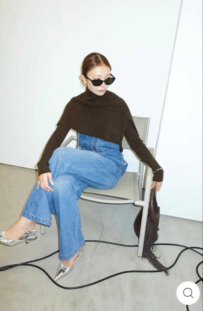 新品未使用★IAM(イアム)ケープアンサンブルニット&ジップサロペット