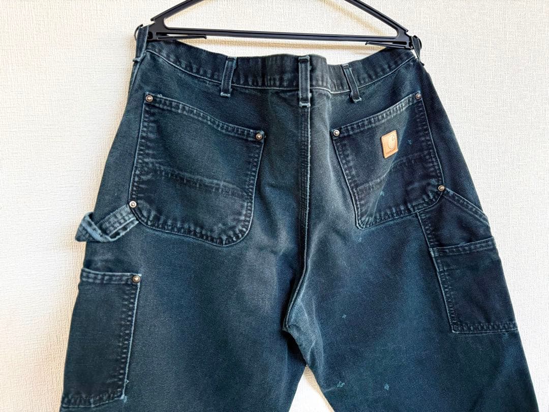 超スペシャル 36X32 W36 カーハート ダブルニー パンツ ブラック 黒