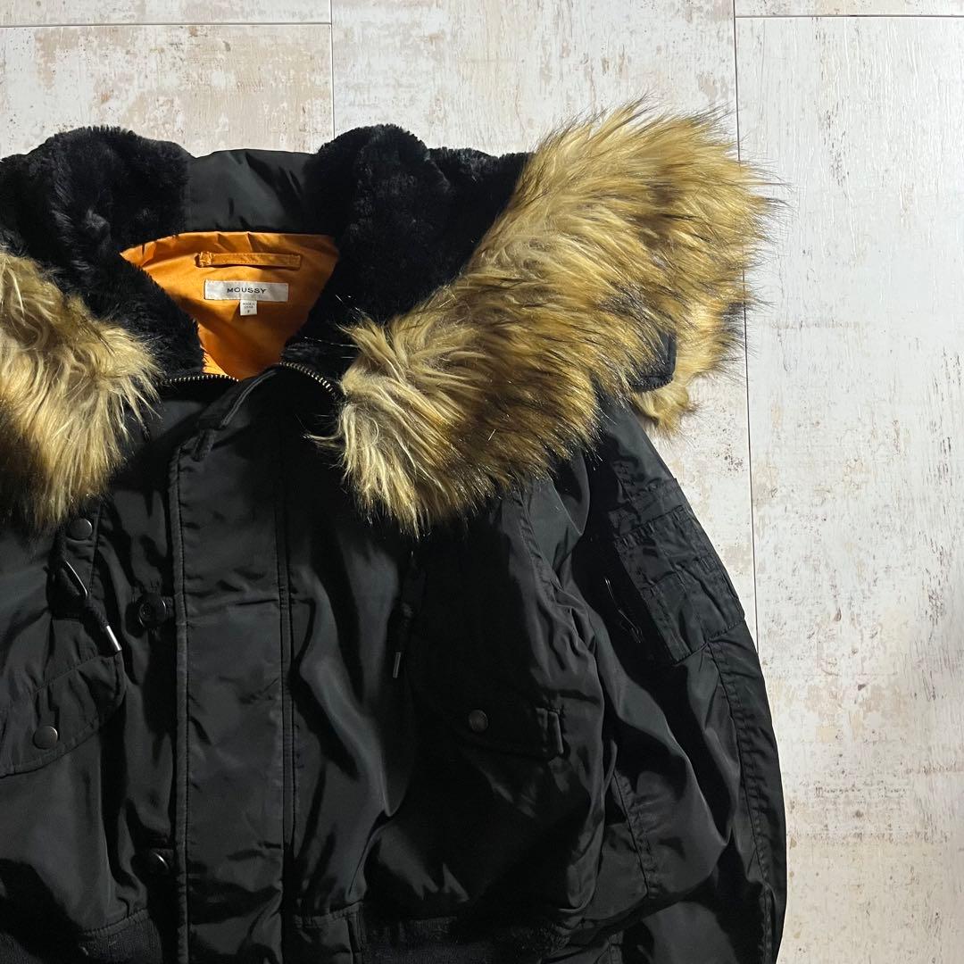moussy y2k N2-B ファー ブラック マウジー フライト ブルゾン