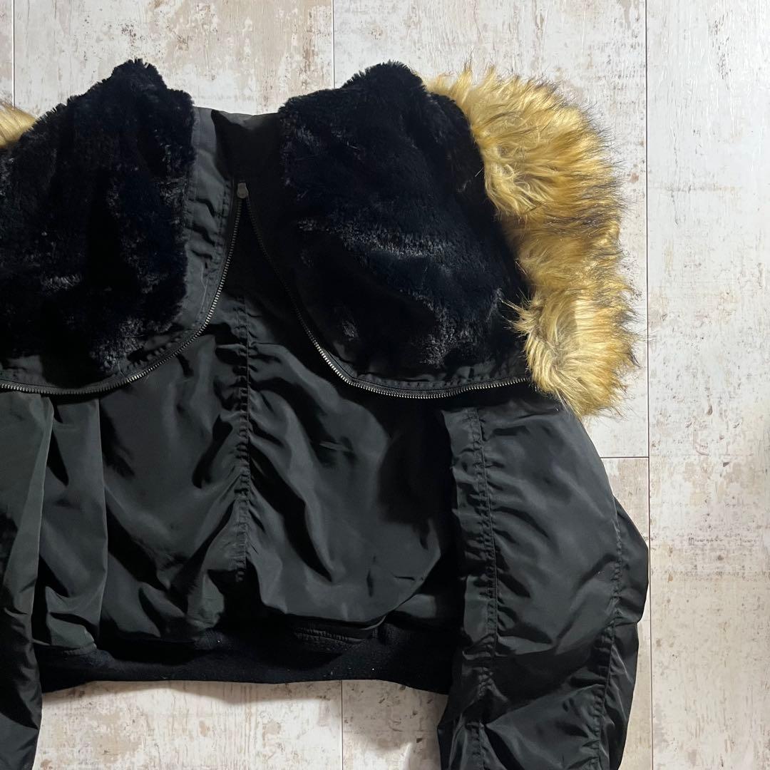 moussy y2k N2-B ファー ブラック マウジー フライト ブルゾン